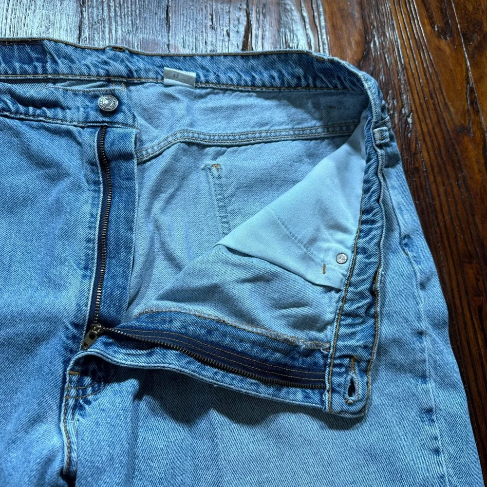 VTG‎ Levis 505 Shorts Mens 42 Blue ORANGE TAB Faded Medium Wash Jorts Denim